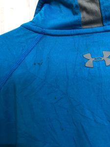 Under Armour Heat Gear Loose  Zip Blue T Shirt