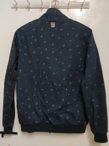 Stylish Navy Blue Patterned Jacket