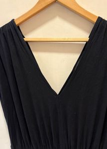 Black Mini Dress - V Neck