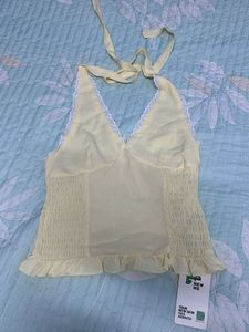 Light Yellow Halter Coord Set
