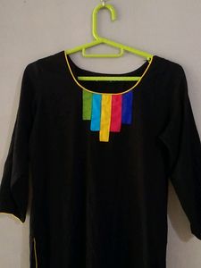 Black Kurti Top, Kurta And Kurtis, Black Colour
