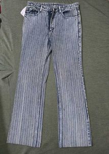 Striped Wide Leg Jeans