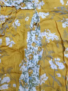 Yellow Floral Peplum Top