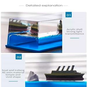 Sailing Titanic Ship And Ice Berg Display Ornament