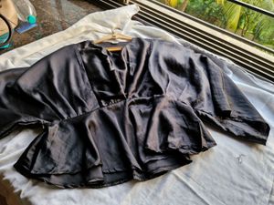 Stylish Silk Black Top
