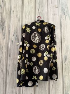 Old Money Vibes Open Shirt Or Shrug In Black