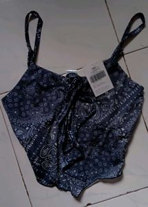 Aztek Knotted Sheer Crop Cami Top