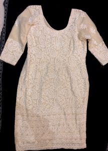 Beautiful Beige Suit Thread Work