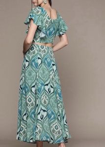 Teal Printed Kurta Set