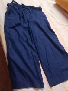 Blue Culottes with Tie Waist