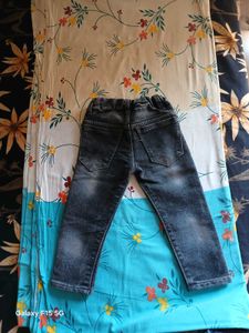 Black Charcoal Washed Jeans For 2 To 4 Year Boy