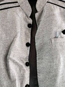 Gray Buttoned Ethnic Jacket