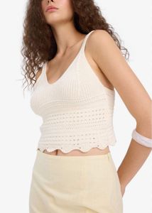 White Knit Tank Top