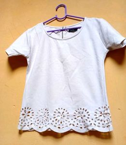 White Cutout Detail Top