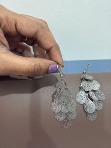 Silver Leaf Dangle Earrings