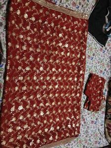 Red Party Wear Saree