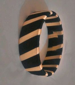 Black And Golden Combination Bangle