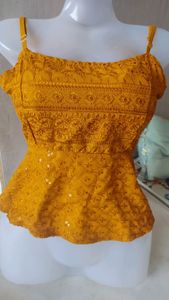 Mustard Yellow Peplum Top