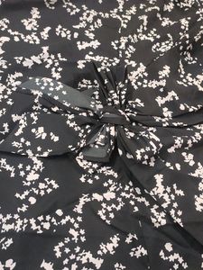 Black Printed Shirt Style Top For Women