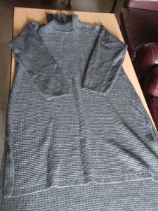 Gray Knit Turtleneck Sweater