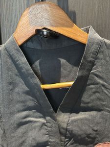 Grey A Line Kurti Set With Pants