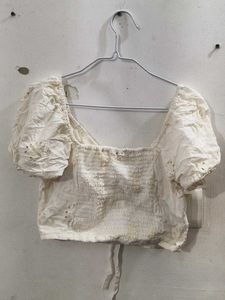 White Eyelet Crop Top
