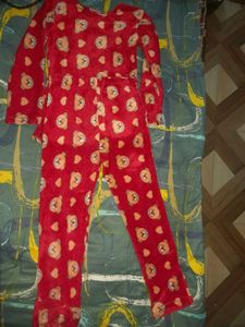 Very warm and Stylish❤️ Red night suit for women
