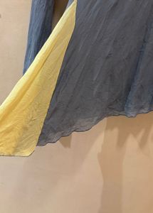 Blue Asymmetric Hem Long Sleeve Top