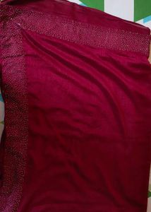 Maroon Coloured Sequence Border Designer Saree