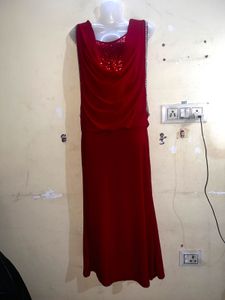 Elegant Red Party Gown