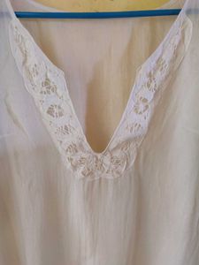 White Lace Detail Top