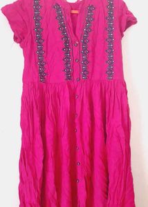 Magenta Frock Style Kurti