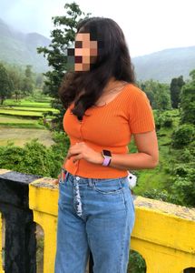 Orange Ribbed Crop Top