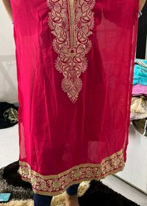 Unstitched Fabric Cut Piece With Embroidery