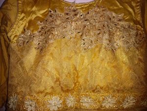 Elegant Gold Anarkali Gown