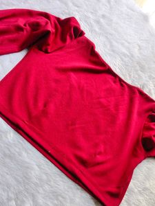 Red Long Sleeve Top