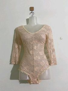 Cream Lace  Swimmer Top