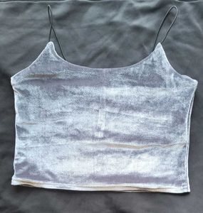 Silver Crop Top