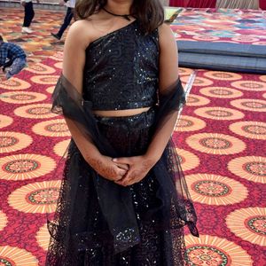 Girls' Black Lahnga