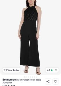 Black Halter Neck Basic Jumpsuit