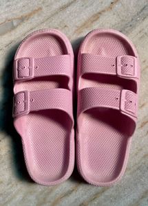Pink Double Buckle Slides Slipper Flip Flop