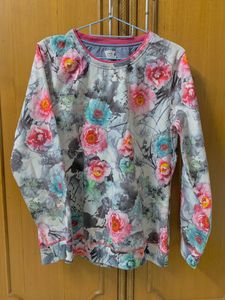 Woollen Floral Printed Top For Winter