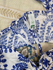 Blue &amp; White Halter Dress