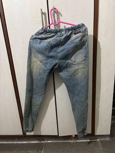 Bewakoof Ripped Denim Joggers