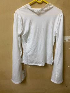 Lace Trim Long Sleeve Top