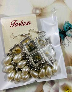 Floral Pearl Drop Earrings