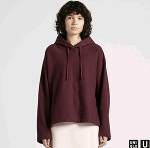 Oversized Burgundy Uniqlo Hoodie