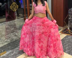 Baby Pink Organza Lehenga