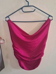 Pink Cowl Neck Top
