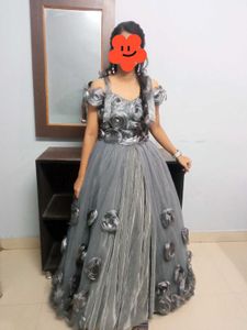 Gray Rose Formal Gown